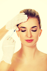 Fototapeta premium Cosmetic botox facial injection 