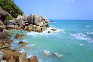 Fototapeta na wymiar Tropical Beach Crystal Bay. Koh Samui island. Thailand.