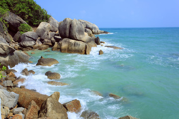 Tropical Beach Crystal Bay. Koh Samui island. Thailand.