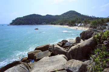 Tropical Beach Crystal Bay. Koh Samui island. Thailand.