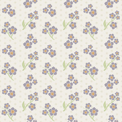 Vector seamless tiling pattern - romantic flowers