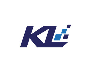KL digital letter logo