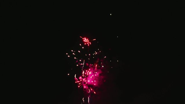 Amazing fireworks show at night the dark