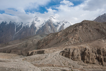 Altai mountain range with snow at China side
