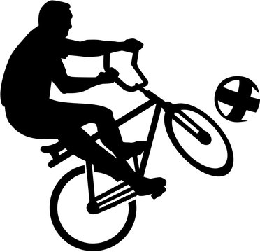 Cycle ball player on bike