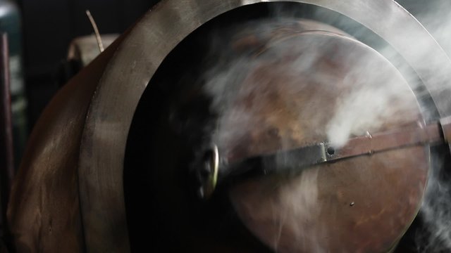 rotating metal barrel steam for home made coffee roaster