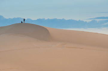 Fototapeta na wymiar Sand desert at early morning