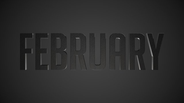 February metallic text fr calendar background