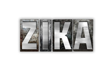 Zika Virus Concept Isolated Metal Letterpress Type