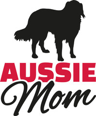 Australian Shepherd Mom with dog silhouette