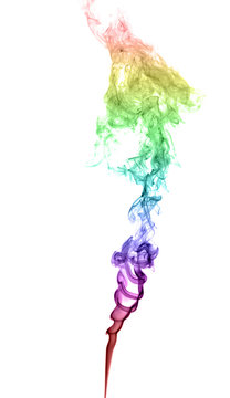 Abstract multicolored smoke on a light background
