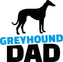 Greyhound dad with dog silhouette