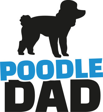 Poodle dad with dog silhouette
