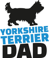 Yorkshire Terrier dad with dog silhouette