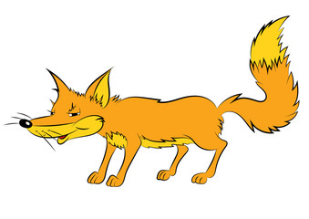 Illustration of an animation cunning fox for the children's book