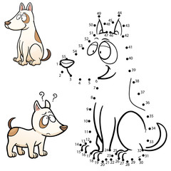 Vector Illustration of Education Numbers game - Dog