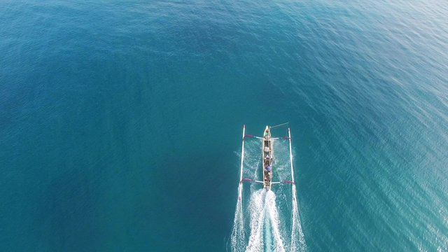 Traditional fisher boat in Indonesia  on Bali Island
