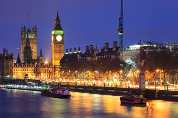 Big Ben and house of parliament at twilight, London, UK.