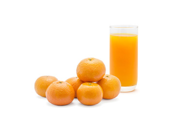 Orange on a white background Clipping Path .