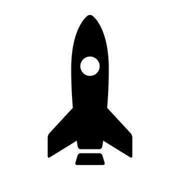 Rocket ship launch flat icon for apps and websites