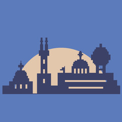 pixel silhouette of church