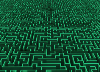 Green big labyrinth to the horizon