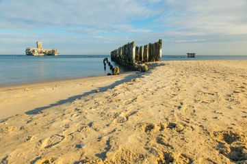 Fototapeta premium Gdynia-old military buidling on Baltic sea, Poland