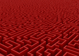Red labyrinth to the horizon
