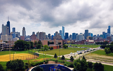 Fototapeta premium Cloudy day in Chicago