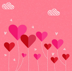 Plakat Creative paper hearts for Valentine's Day.