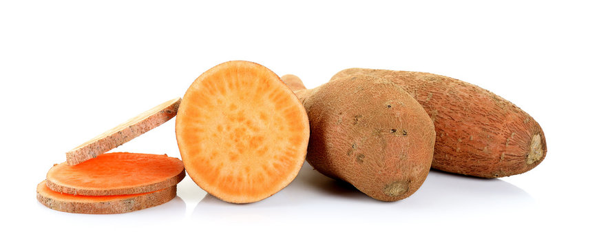 Sweet potato isolated on the white background