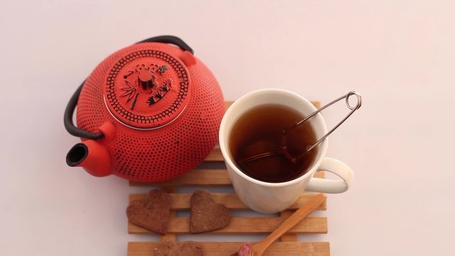 Herbal tea and teapot