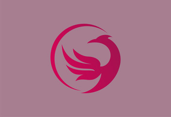 Circle Bird Logo Vector