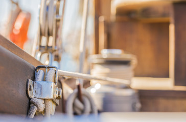 Altes Segelboot Seil Tau Winde Winsch