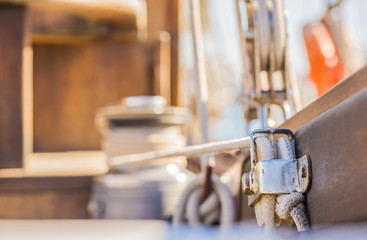 Altes Segelschiff Winsch Winde Seil Tau