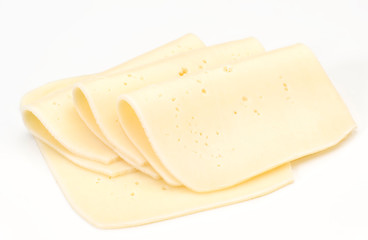tender slices of cheese on white base