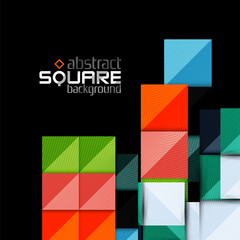 Obraz premium Glossy color squares on black. Geometric abstract background