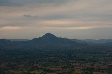 Obraz premium Landscape river and mountain town of Chiang Khan in Loei, Thailand