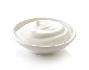 White bowl of cream