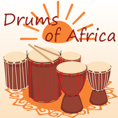 African drums vector illustration.