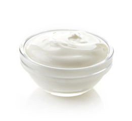 Obraz na płótnie Canvas Glass bowl of cream