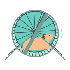 Hamster in a wheel.