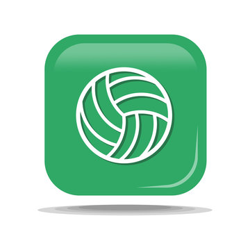 Flat Icon of ball. Isolated on green background. Modern vector illustration for web and mobile.