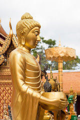 Golden statue of buddha in Wat Phra That Doi Suthep, Chiang Mai, Thailand