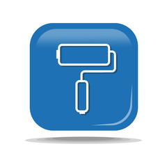 Flat Icon of roller. Isolated on blue background. Modern vector illustration for web and mobile.