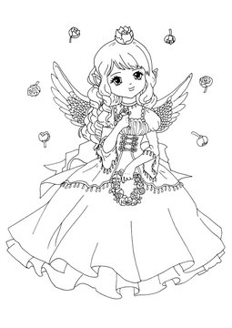 Coloring page The Lady and the Lilies