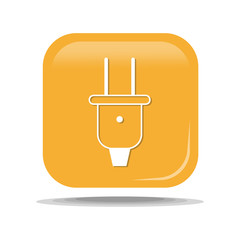 Flat Icon of plug. Isolated on yellow background. Modern vector illustration for web and mobile.