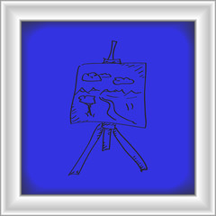 Simple doodle of an artist easel