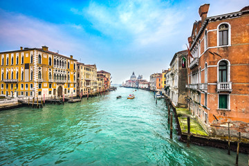 Fototapeta premium Grand Canal and Basilica Santa Maria della Salute, Venice, Italy