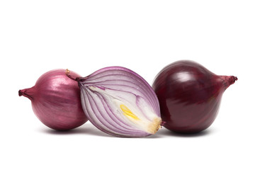 ripe onions isolated on a white background close-up